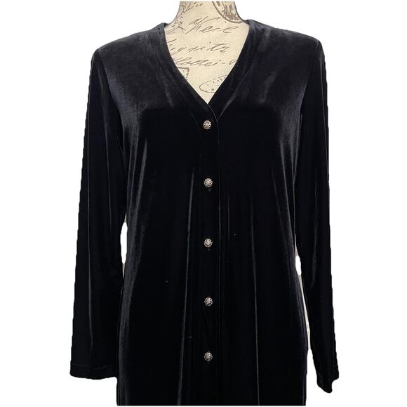 VTG Ronni Nicole Ouida Velvet Dress Size 6 Black Maxi Goth Y2K Boho Witchy 90s - Picture 3 of 8